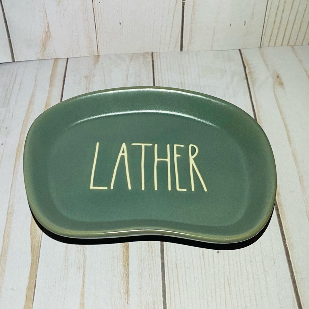 Rae Dunn LATHER soap holder home bathroom decor